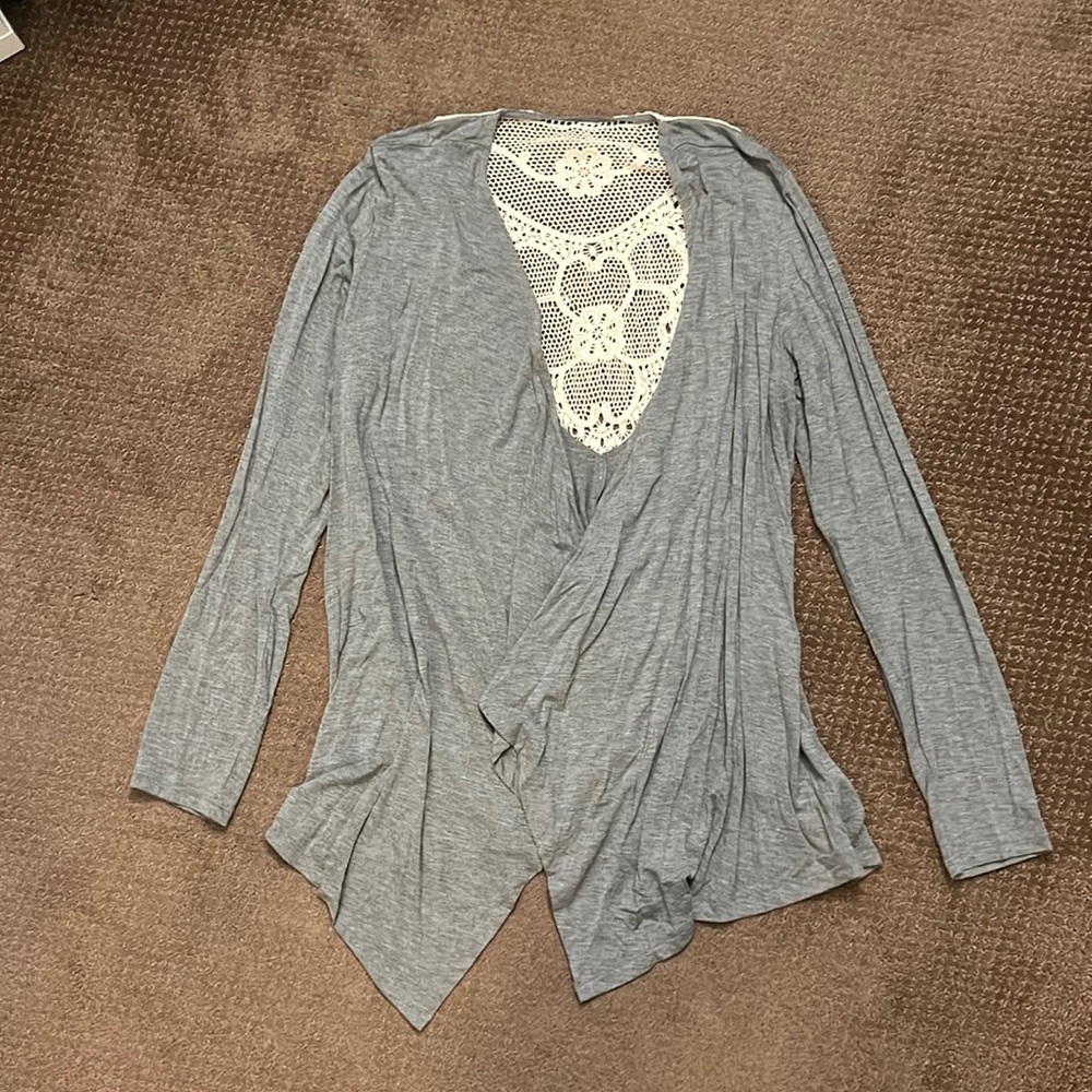 Torrid gray open cardigan